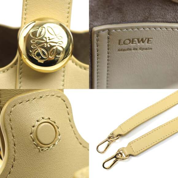 LOEWE Pebble Bucket Mini 2-Way Shoulder Bag, Dark Butter Beige (AANBBBMX01 87... - Picture 6 of 7